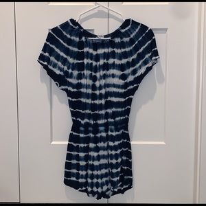 Splendid Youth Blue and White Tie Dye Romper